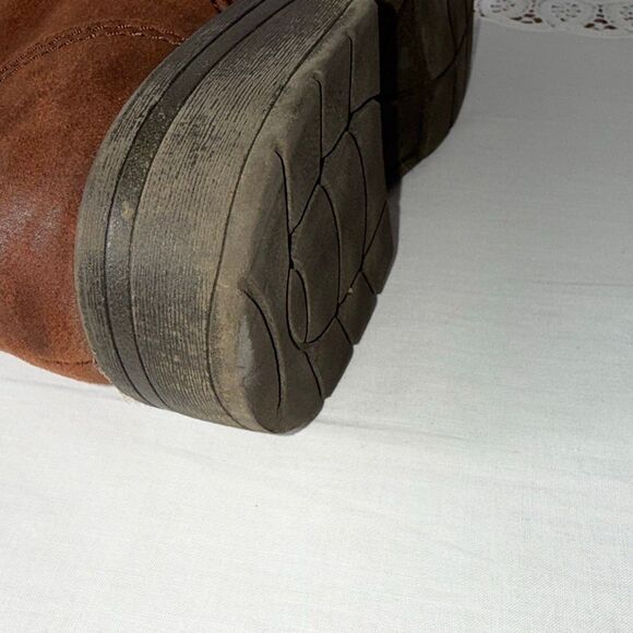 American Eagle Boho Fold-Over Combat Boots Women’s 8 Brown Faux Leather Aztec Wo - Picture 12 of 14